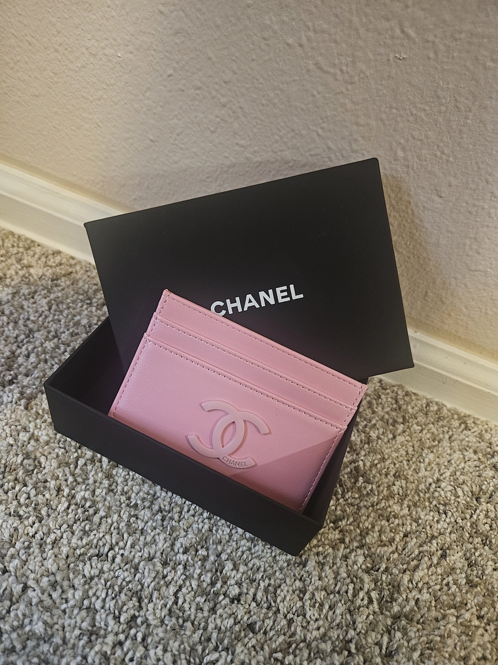 CHANEL Pink CC Emblem Card Case